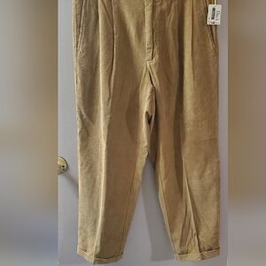 Duck Head Men's Corduroy Tan Pleated Pants With Cuffs. Sz 34x29